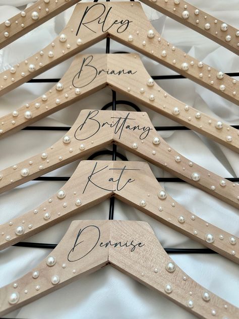 Bridesmaid Hangers Diy, Diy Wedding Hangers, Wedding Party Hangers, Bride Hangers, Hangers For Wedding, Bridesmaid Dress Hangers, Wedding Shopping List, Bride Hanger Personalized, Personalized Bridesmaid Hangers