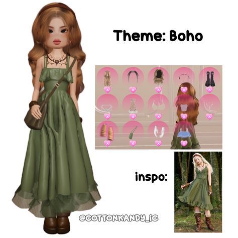 Boho Theme Dti Outfit, Boho Dti Outfits Non Vip, Cottage Core Outfits Dress To Impress, Boho Dress To Impress Roblox Game, Dti Theme Ideas Non Vip, Boho Dress To Impress No Vip, Hippie Dress To Impress, Non Vip Outfits Dress To Impress, Earth Style Dress To Impress