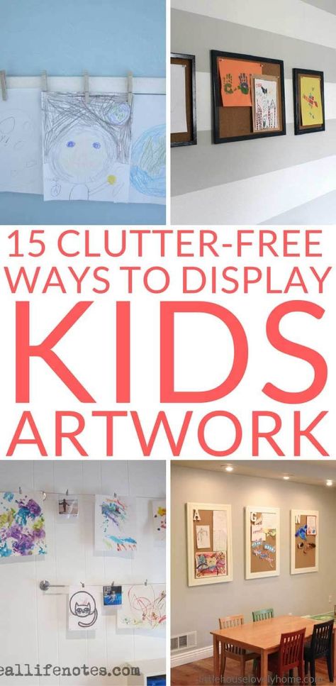 Ways To Display Kids Artwork, Artwork Display Wall, Hanging Kids Artwork, Kids Art Display Wall, Display Kids Artwork, Displaying Childrens Artwork, Kids Artwork Display, White Vinegar Cleaning, Kids Art Display