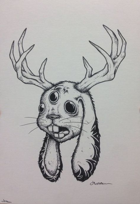 Weird Cool Drawings, Cute Horror Drawings, Horror Drawings Creepy Art, Scary Animal Drawings, Creepy Animal Drawings, Disturbing Drawings Easy, Rabbit Head Drawing, Creepy Things To Draw Weird, Drawing Ideas Weird