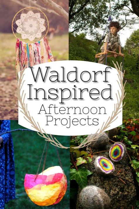 These Waldorf inspired DIYs and tutorials are perfect for a summer afternoon. They are great kid projects to create and fabulous to play with after! Love child made toys! #howweelearn #waldorfinspired #waldorf #waldorftoys #diycrafts #diytoys #tutorial #kidsactivities Craft Projects For Kindergarteners, Preschool Waldorf Activities, Waldorf Outdoor Play, Homeschool Arts And Crafts, Homeschool Projects For Kids, Waldorf Kindergarten Activities, Waldorf Toddler Activities, Waldorf Kindergarten Crafts, Waldorf Art Projects For Kids