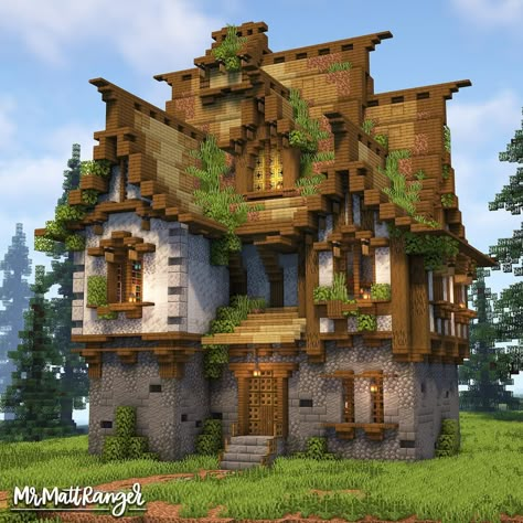 MrMattRanger | Minecraft Builder | Minecraft Overgrown Spruce House ————————————————————— All My Build Downloads: Link in Bio Join the Bakery Minecraft Server: 🌎… | Instagram Minecraft Overgrown, Minecraft Build House, Minecraft Medieval Village, Minecraft Fantasy House, Minecraft Medieval House, Cute Minecraft, Minecraft Kingdom, Skin Mine, Case Minecraft