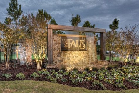 Falls Neighborhood Community Landscaping Project | Nelson Landscaping Neighborhood Entrance, Subdivision Entrance, Custom Inground Pools, Inground Pool Landscaping, Deck Fire Pit, Christmas Light Installation, Outdoor Water Features, Entry Signs, Best Christmas Lights