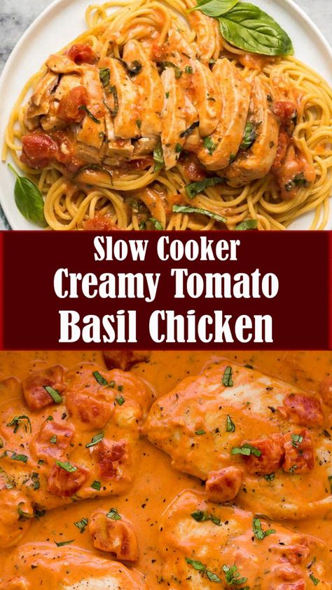 Slow Cooker Creamy Tomato Basil Chicken – Reserveamana Crock Pot Tomato Basil Chicken, Tomato Basil Chicken Pasta Crockpot, Tomatoe Basil Crockpot Chicken, Creamy Tomato Basil Chicken Crockpot, Crock Pot Italian Chicken Pasta, Chicken Thigh Pasta Crockpot, Slow Cook Chicken Casserole, Slow Cooker Creamy Tomato Basil Chicken, Slow Cooker Tomato Chicken