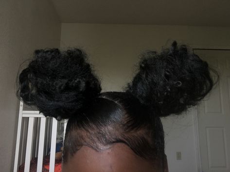 two space buns .😍 ( weave ) Space Buns On Black Women, 2 Buns 4c Hair, Space Buns Weave, High Space Buns Curly Hair, Two Bun Natural Hairstyles, Two High Buns Natural Hair, Space Buns With Weave, Two Buns With Weave, 2 High Buns Hairstyle