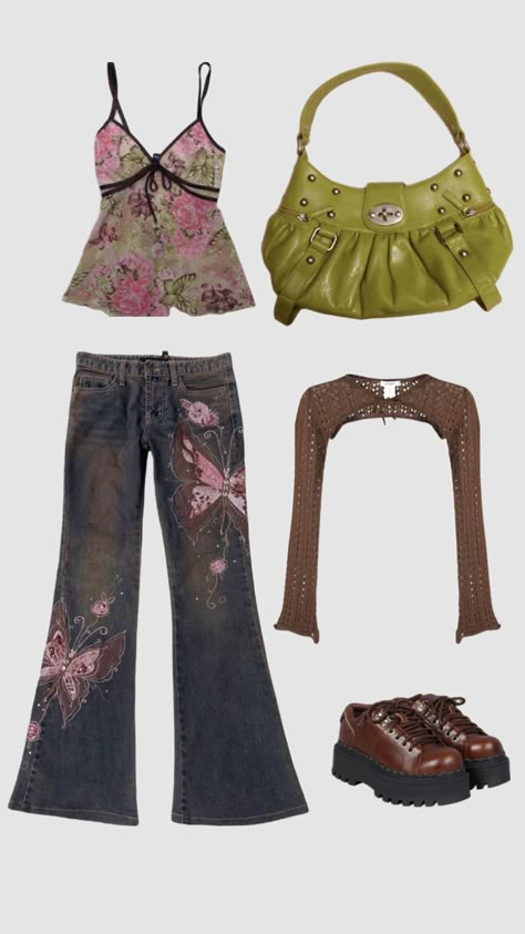 #y2k #y2kgrunge #floral #grunge #fairy #beauty #outfitinspo #fitinspo #unif #platforms Fairy Core Y2k Outfits, Boho Y2k Fashion, Y2k Fashion Aesthetic Outfits, Y2k Boho Fashion, Boho Streetwear Outfits, Shuffles Outfits Y2k, Y2k Fairy Outfits, Fairy Y2k Outfits, Boho Y2k Outfits