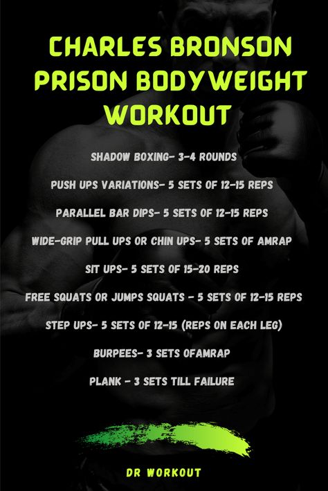 Charles Bronson's Workout Routine Charles Bronson Workout, Prison Workout Routine, Prison Workout Men, Charles Bronson Prisoner, 52 Blocks, Prison Workout, Cardio Vs Weights, Starter Workout, Protein Bread Recipe