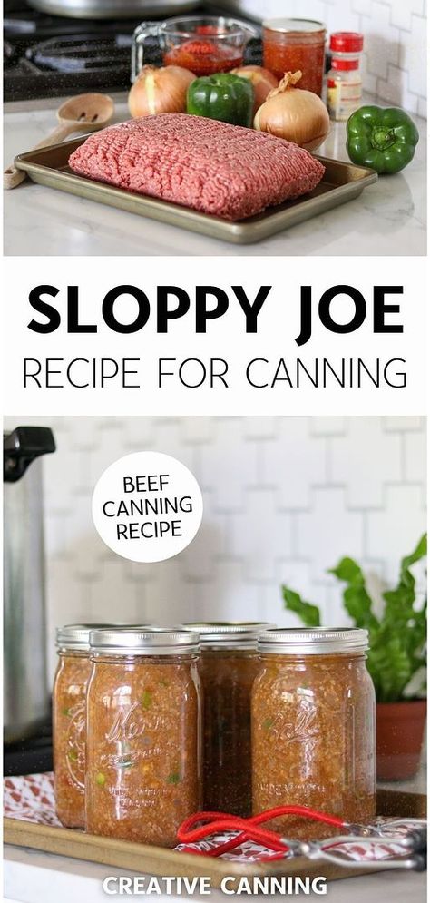 Explore our Sloppy Joe Recipe for Canning, a standout in beef canning recipes. Learn how to combine fresh ingredients and pressure canning techniques to capture the essence of homemade Sloppy Joes in every jar. Ideal for those seeking convenient, ready-to-eat meals. Discover the joys of pressure canning meat recipes and meat canning recipes at creativecanning.com. Meat Canning, Canning Beef, Pressure Canning Meat, Meal In A Jar, Canning Meat, Sloppy Joe Recipe, Pressure Canning Recipes, Canning Kitchen, Homemade Sloppy Joes