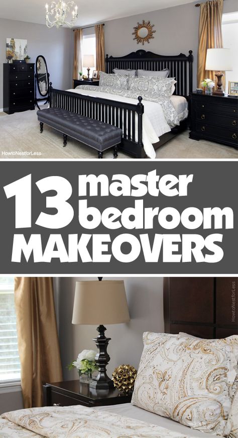 13 MASTER BEDROOM MAKEOVERS with awesome DIY ideas! Bedroom Makeovers, Inspire Me Home Decor, Remodel Bedroom, Master Bedrooms Decor, Decor Tips, Beautiful Bedrooms, Dream Bedroom, The Master, Home Decor Bedroom