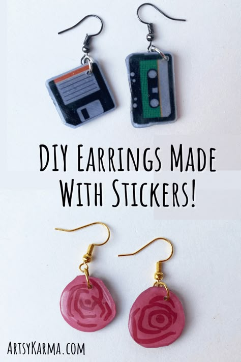 How To Make Paper Earrings Diy Jewelry, How To Make Plastic Earrings, How To Diy Earrings, Cool Diy Jewelry Ideas, Recycled Accessories Diy, Earring Crafts Diy Jewelry, How To Make Acrylic Earrings Diy, Book Jewelry Diy, Beaded Jewelry Diy Earrings