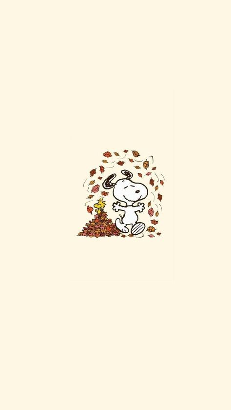 Cute Character Wallpaper Aesthetic, Dog Fall Wallpaper, Snoopy November Wallpaper, Thanksgiving Fall Wallpaper, Snoopy Wallpaper Thanksgiving, Snoopy Woodstock Wallpaper, Snoopy Puffer Jacket Wallpaper, Snoopy Halloween Aesthetic, Halloween Wallpaper Snoopy