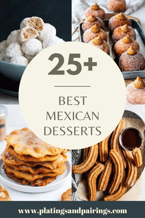 Sweet Mexican Breakfast, Traditional Mexican Breakfast Recipes, Deserts For Taco Night, Desserts For Taco Party, Easy Dessert For Mexican Night, Mexican Night Dessert, Fall Mexican Food, Quick Mexican Desserts, Mexican Mini Desserts