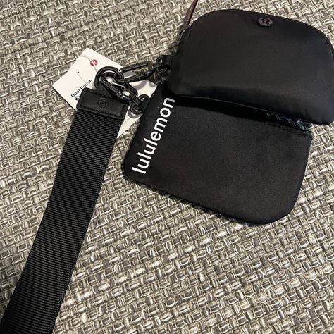 Lululemon dual pouch wristlet black NWT Truck Must Haves, Lululemon Wristlet, 13th Birthday Wishes, Lululemon Dual Pouch Wristlet, Lululemon Dual Pouch, Dual Pouch Wristlet, Old Money Girl, Lululemon Belt Bag, Bath Body Works Candles