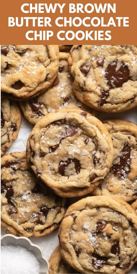 This brown butter chocolate chip cookies recipe is a must-try for cookie lovers! The brown butter adds a deep, caramelized flavor that pairs perfectly with the chocolate chips. With a crisp outside and soft, gooey inside, these cookies are perfect for any occasion. Whether you're baking for a party or just craving a sweet treat, these brown butter chocolate chip cookies are sure to be a hit! 2 Day Chocolate Chip Cookies, Broma Bakery Brown Butter Cookies, Gooey Brown Butter Chocolate Chip Cookies, Brown Butter Chocolate Chip Cookies With Toffee, Texas Chocolate Chip Cookies, Chocolate Chip Cookies Recipe Crispy, Gourmet Cookies Chocolate Chip, Cookie Bake Off Ideas, Brown Butter Chocolate Chip Cookies Gluten Free