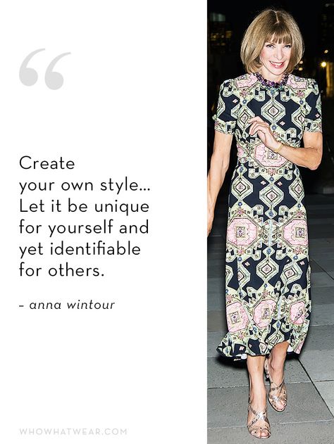 Anna Wintour’s Ideal Employee Has THESE Qualities via @WhoWhatWearUK Anna Wintour Quotes, Fabric Quotes, Weekly Intentions, Vogue Quotes, Anna Wintor, Anna Wintour Style, Dress Up Storage, Fashion Quote, Simple Fashion Outfits