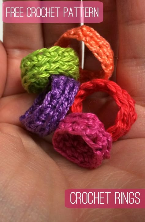 Crochet Ring Patterns, Rose Rings, Ring Patterns, Crochet Ring, Colourful Crochet, Crochet Bracelet Pattern, Crochet Jewlery, Ring Pattern, Crochet Rings