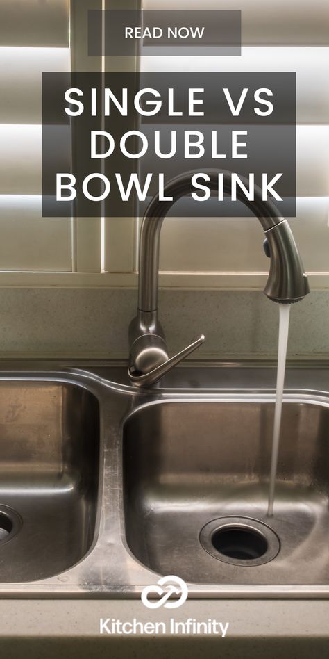 Struggling to pick between a single-bowl or double-bowl sink for your kitchen? You're not the only one! This article will help you find the best and most versatile option for your needs. Discover the secret advantages and the practical distinctions between these two types of kitchen sinks. Stainless Sinks Kitchen, Single Or Double Bowl Kitchen Sink, Dual Kitchen Sink, Double Sink Kitchen Ideas, Kitchen Sink Types, Kitchen Sinks And Faucets 2024, Kitchen Sink Styles, Kitchen Sinks 2024, Sinks Kitchen Ideas