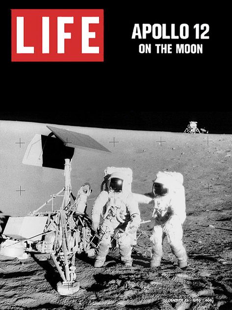 Apollo 12 on the Moon, November 1969 (Life Magazine). Two Astronauts, Apollo Space Program, Life Magazine Covers, Apollo Missions, Life Cover, Newspaper Headlines, Journal Vintage, Space Race, Man On The Moon