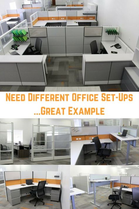 Cubicle Layout Ideas, Cubicle Set Up Ideas, Accounting Office Design, Cubicle Layout, Office Decor Professional Corporate, Shared Office Space Ideas, Office Cubicle Design, Modern Office Cubicle, Open Office Layout