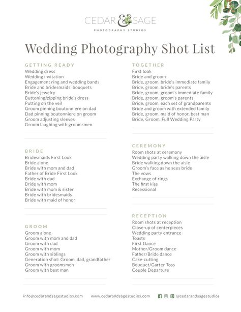 Wedding Photography Shot List, Wedding Photo Checklist, Wedding Photography List, Wedding Photo List, Photography List, Wedding Shot List, Photo Checklist, Wedding Photography Checklist, Wedding Portrait Poses