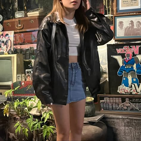 Downtown Outfits, Leather Jacket Outfits, Mode Inspo, 가을 패션, Outfit Inspo Fall, Black Leather Jacket, Casual Style Outfits, Looks Vintage, Outfits Casuales