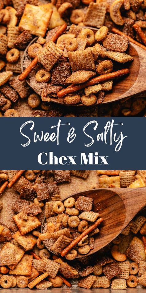 Savoury Chex Mix Recipes, Chex Mix Recipes Sweet And Salty Holiday, Snack Mix Recipes Sweet And Salty, Cinnamon Chex Mix, Salty Chex Mix, Chex Mix Recipes Sweet, Homemade Chex Mix Recipe, Sweet Snack Mix, Cinnamon Chex