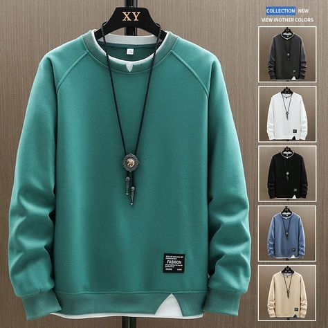 Cheap Hoodies & Sweatshirts, Buy Quality Men's Clothing Directly from China Suppliers:Mens Casual Sweatshirts Harajuku Solid Color 2022 New Fashion Male Fake Two Pieces O Neck Sweatshirt Hoodies Hip Hop Streetwear Enjoy ✓Free Shipping Worldwide! ✓Limited Time Sale ✓Easy Return. Hoodie Outfit Men, Shein Men, Mens Grooming Kit, Colorful Sweatshirt, Men's Sportswear, Women's Sportswear, Men Stylish Dress, Fashion Male, Cool Outfits For Men