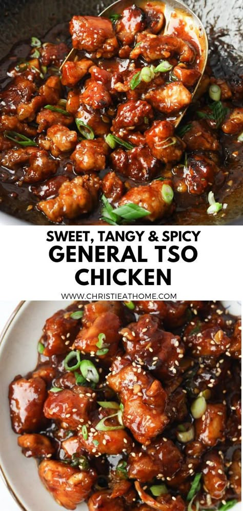 General Tso Chicken. Crispy chicken smothered in a sweet, tangy, glossy sauce with a spicy kick! It serves deliciously for dinner, lunch or leftovers. Ready in just 25 minutes! This general tso chicken from scratch is easy to make at home. tags: general tso chicken recipe, general tso chicken easy, general tso air fryer, general tso chicken sauce, general tso chicken easy recipes, easy chinese chicken recipes, crispy asian chicken, general tso sauce recipe, asian chicken recipes easy General Tso Chicken And Rice, Instapot General Tso Chicken, Sweet General Tso Chicken, General Tso Chicken Spicy, General Tso’s Chicken Recipe, General Tso Chicken Easy Crockpot, General Tsos Tofu Recipes, General Gau Chicken Recipe, Generals Chicken Recipe