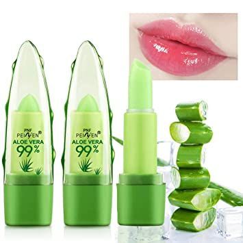 2 Pack Aloe Vera Lipstick, LemonSac Long Lasting Nutritious Lip Balm Lips Moisturizer Magic Temperature Color Changing Lip Gloss (2Pcs) Aloe Vera Jelly, Aloe Vera Lip Balm, Magic Lipstick, Jelly Lipstick, Color Changing Lipstick, Color Lip Balm, Long Lasting Lip Gloss, Makeup Lips, Lip Balm Set