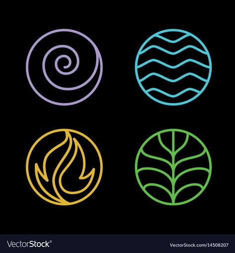 5 Elements Of Nature, Nature Symbols, Earth Air Fire Water, Elements Tattoo, Earth Wind & Fire, 4 Element, Element Symbols, Desain Editorial, Theme Nature