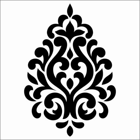 Flower Stencil Patterns, Jaali Design, Islamic Motifs, Alpona Design, Damask Stencil, Doodle Art Flowers, Textile Prints Design, Floral Border Design, Islamic Art Pattern