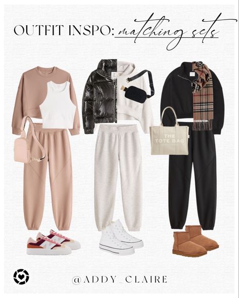 Track Pants Outfit Women Winter, Airport Outfit Aesthetic Winter, Neutral Sweatpants Outfit, Airport Sweatpants Outfit, Neutral Comfy Outfit, Beige Sweatpants Outfit, Winter Sweatpants Outfit, Beige Sweatpants Outfits, Beige Loungewear