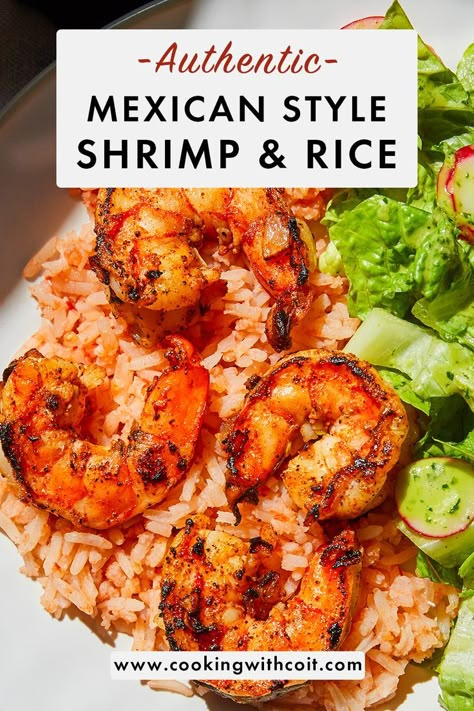 Mexican Style Shrimp, Mexican Shrimp Cocktail Recipe, Homemade Mexican Rice, Mexican Shrimp Recipes, Shrimp And Rice Recipes, Mexican Seafood, Mexican Shrimp, Shrimp Rice, Homemade Mexican