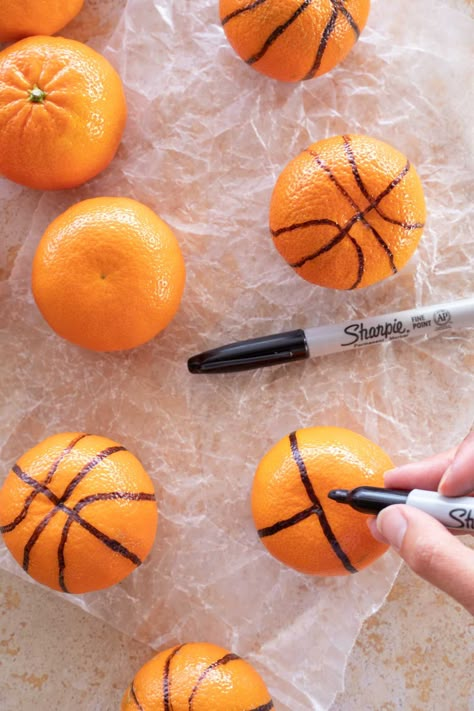 1st Kickback Party, Sports Theme Birthday Party Games, Diy Sports Birthday Decor, Sports Fruit Tray, Bulls Birthday Party Ideas, March Madness Preschool Activities, Sports Food Party, Basketball Game Ideas, Basketball Party Ideas Table Decorations