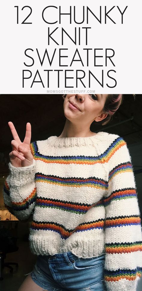 Super Chunky Knit Sweater Patterns Free, Knit Pattern Sweater Women, Chunky Raglan Sweater Pattern, Quick Knit Sweater Pattern, Bulky Sweater Knitting Pattern Free, Knit Sweater Inspiration, Super Chunky Knit Sweater, Chunky Sweater Knitting Pattern, Chunky Jumper Knitting Pattern Free