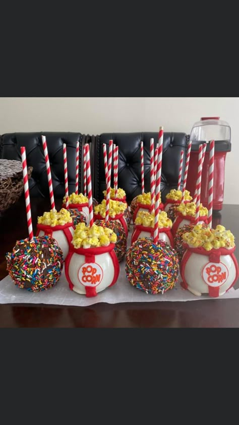 Inside Carnival Birthday Party, Graduation Carnival Party, Carnival Sweets Table, Carnival Theme Treats Dessert Tables, Carnival Theme Dessert Table, 2nd Birthday Carnival Theme, Carnival Theme Candy Apples, Carnival Candy Apples, Carnival Themed Treats