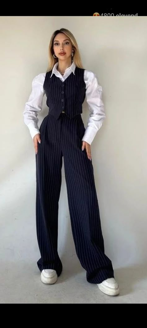 Wide Leg Pants And Vest Outfit, Customer Service Outfit, Modest Suits For Women, Women Ceo Outfit, Modest Summer Outfits Aesthetic Casual, Outfit Ideas Professional, Ceo Outfit, Comfortable Aesthetic, Vest Outfits For Women