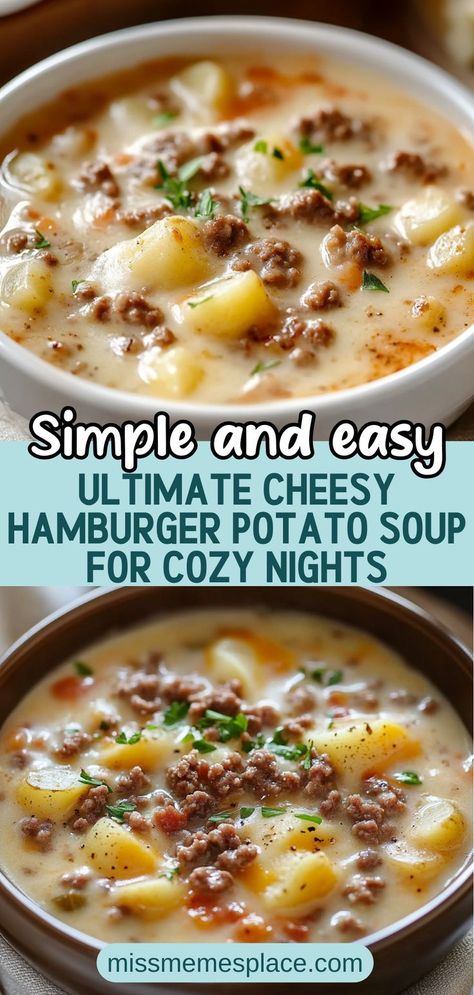 Dinner W Hamburger Meat, Hamburger Potato Skillet Recipes, Ground Turkey Potato Soup Recipes, Cheeseburger Potato Soup Instant Pot, Potatoe Hamburger Soup Crockpot, Ground Hamburger Healthy Recipes, Red Potato And Ground Beef Recipes, Easy Hamburger Potato Soup, Ground Beef And Potato Recipes Crockpot