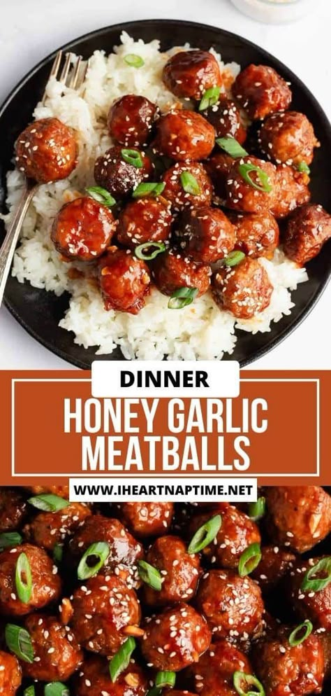 Stovetop Meatballs, Chili Meatballs, Easy Sunday Dinner, Honey Garlic Meatballs, Garlic Meatballs, Meatball Dinner, Fast Dinner, Meatball Recipes Easy, I Heart Naptime