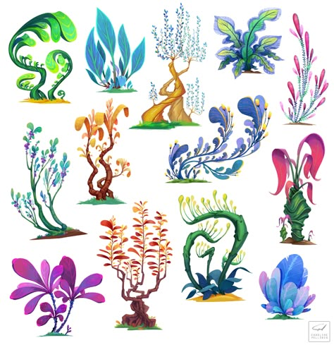 ArtStation - Random Plants Plants Reference, Fantasy Nature, Alien Plants, Alien Life, Plant Magic, Plant Fungus, Props Art, Doodle Ideas, Plant Ideas