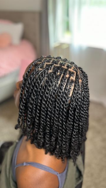 Short Easy Braids For Black Women, Kiki Twist Hair Styles, Braided Hair Designs For Black Women, Cornrows For Natural Hair Black Women, Protective Hairstyles For Natural Hair Twists, Natural Twisting Hairstyles, Two Strand Twist Added Hair, Bob Mini Twists, Twisting With Natural Hair