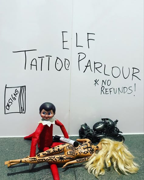 Elf Tattoo, Elf Ideas Easy, Bad Elf, Elf Of The Shelf, Funny Elf On The Shelf, Christmas Elf Ideas, Elf Yourself, Elf Shelf, Christmas Elf On The Shelf