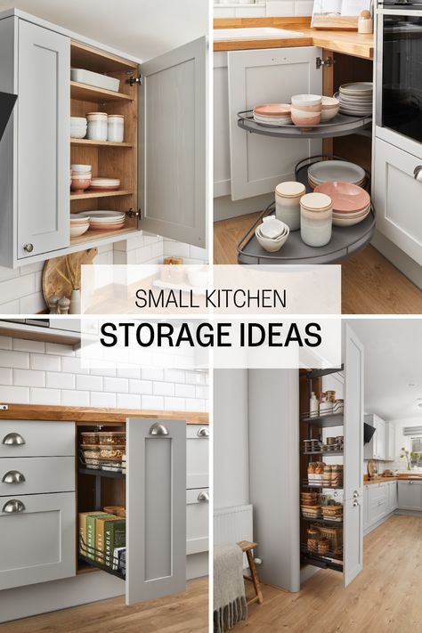 Discover clever kitchen storage ideas for small kitchens with these tips and tricks from Howdens. From small kitchen storage ideas to accessories that maximise capacity, these solutions help organise compact cooking areas for easier use. Explore real-life examples from customer homes and find inspiration for keeping essentials neatly stored. Whether you're looking to optimise a limited layout or add practical storage, these storage ideas for small kitchens offer plenty of solutions. Organise Small Kitchen, Small Kitchen Storage Ideas, Ideas For Small Kitchens, Counter Clutter, Clever Kitchen Storage, Kitchen Storage Hacks, Small Kitchen Organization, Small Kitchen Storage, Kitchen Storage Ideas