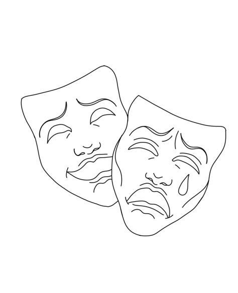 Two Masks Drawing, Comedy Mask Drawing, Double Mask Tattoo, Thespian Masks Tattoo, Theater Masks Tattoo, Opera Mask Tattoo, Smile Now Cry Later Stencil, Theater Tattoo, Theater Mask Tattoo