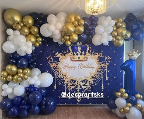 Royal Prince Birthday Theme, Royal Themed Birthday Party, Prince Themed Birthday Party, Royal Theme Party, Royal Prince Birthday Party, First Birthday Decorations Boy, Prince Birthday Theme, Prince Baby Shower Theme, Prince Birthday Party