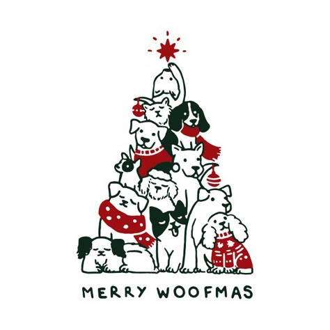 Check out this awesome 'Merry+Woofmas+Funny+Dog+Lover+Christmas+Gift' design on @TeePublic! Merry Woofmas, Merry Christmas Dog, Christmas Card Illustration, Christmas Graphic Design, Dog Christmas Card, Christmas Card Art, Beg Tangan, Christmas Canvas, Merry Christmas Card