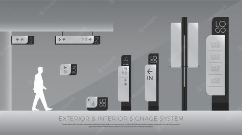 Premium Vector | Interior and traffic signage system corporate identity Signage System Design, Traffic Signage, Directory Signage, Hospital Signage, Building Signage, Interior Signage, Signage Board, Wayfinding Signage Design, Building Wall