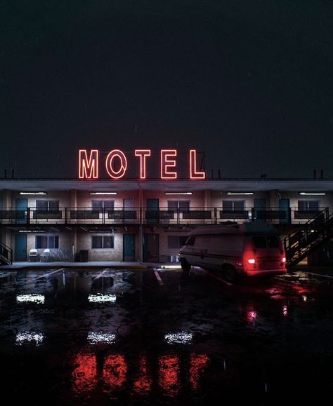 Motel At Night, 80s Motel Aesthetic, Cheap Motel Aesthetic, First Lie Wins Aesthetic, The Housemaids Secret Book Aesthetic, The Housemaids Secret, Old Motel Aesthetic, Motel Aesthetics Night, Creepy Hotel Aesthetic