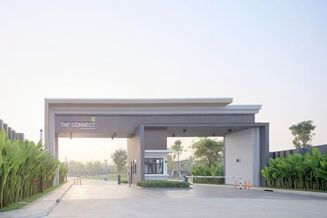 Condominium Entrance, Entrance Gate Design, Building Design Plan, Entrance Arch, Gate Designs Modern, Gate Entrance, Modern Gate, Guard House, Gates Design