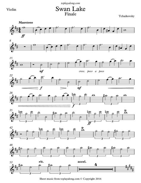 Swan Lake Finale by Tchaikovsky. Free sheet music for violin. Visit toplayalong.com and get access to hundreds of scores for violin with backing tracks to playalong. Imperial March Flute Sheet Music, Flute Sheet Music Intermediate, Marimba Sheet Music, Christian Flute Sheet Music, Pretty Flute Sheet Music, Kahoot Sheet Music, Fun Flute Sheet Music, Flute Sheet Music Popular Songs, Free Flute Sheet Music